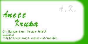 anett krupa business card